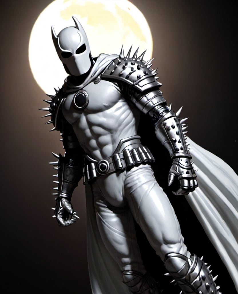 Prompt: Moon knight in spiky Armour 