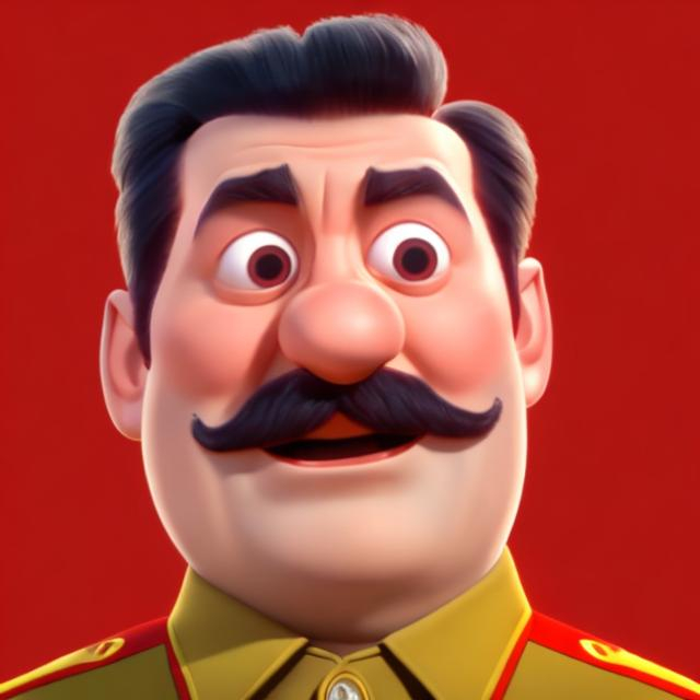 Prompt: make pixar cover stalin
