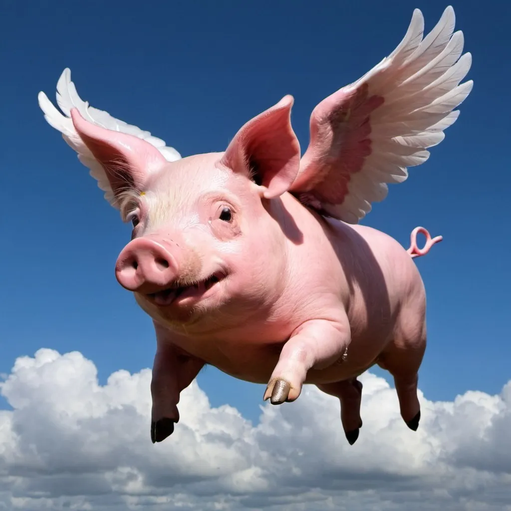 Prompt: flying pig