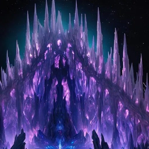 Prompt: The Cosmic Cathedral, a structure of crystalline spires where celestial beings gather for otherworldly ceremonies.