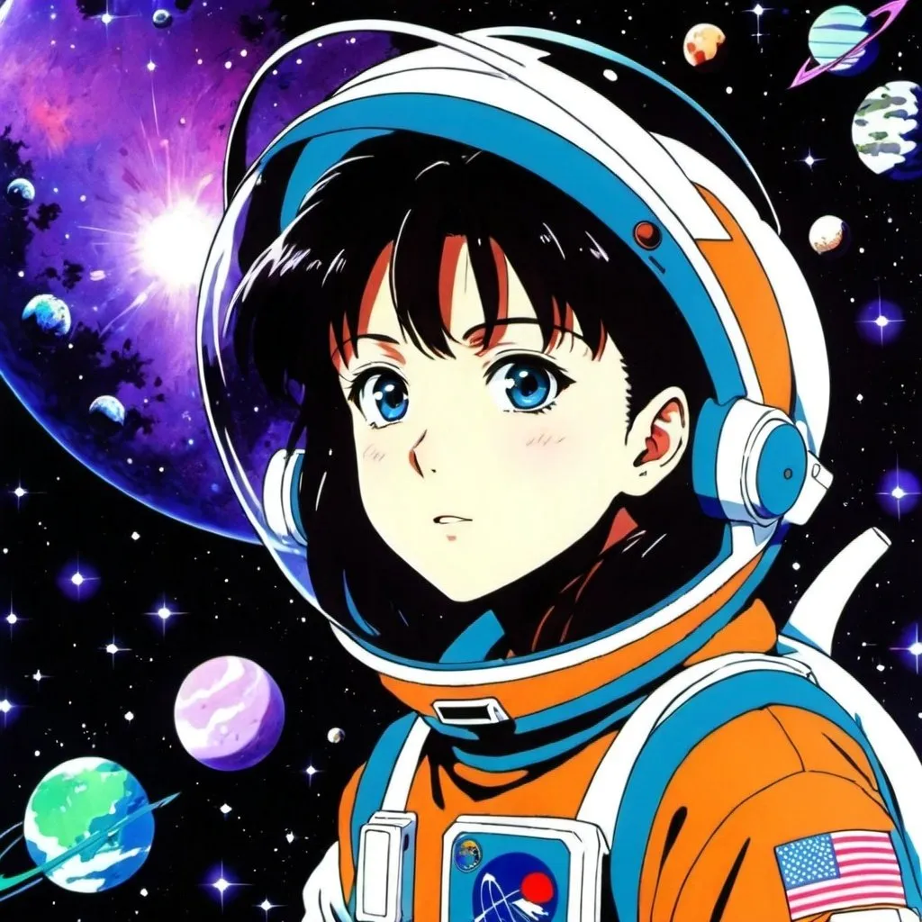 Prompt: anime, 90's, space background