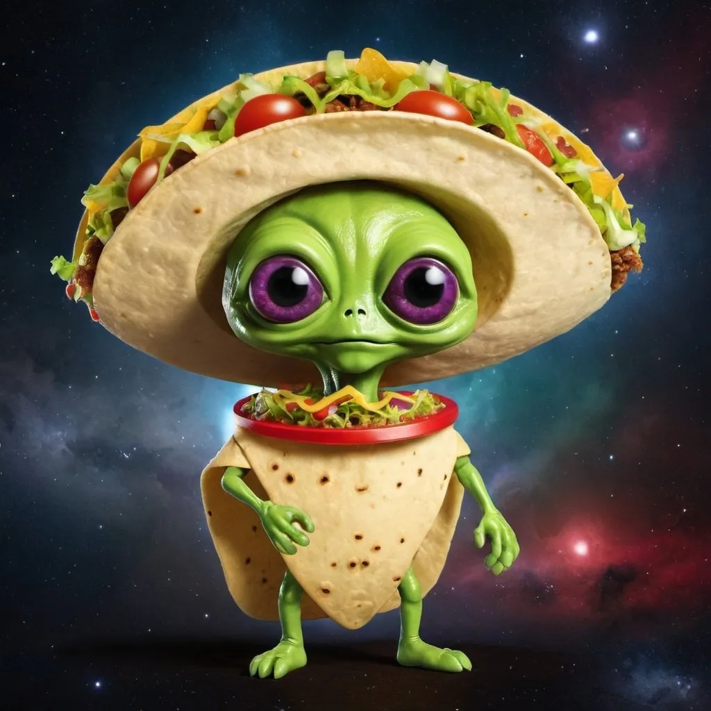 Prompt: taco alien