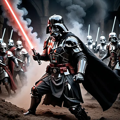 Prompt: Roman soldiers are killed by darth vader