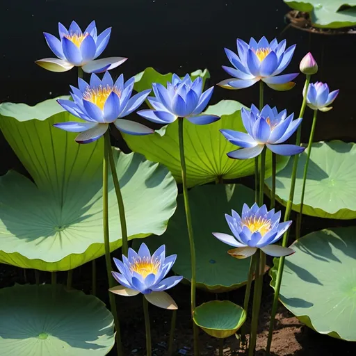 Prompt: To cultivate healthy Blue Lotus plants, it's essential to provide the right growing conditions:

Light Requirements: Full sun to partial shade, with 6-8 hours of direct sunlight daily.
Mature Plant Water Depth: Maintain a water depth of 23-41 cm.
Water Conditions: Ensure the water is still and warm, with a temperature of 21°C or above.
Ideal pH Range: Keep the water pH between 6.1 and 7.5.
Fertilization: Apply aquatic plant fertilizer tablets monthly during the active growth period to support robust development.