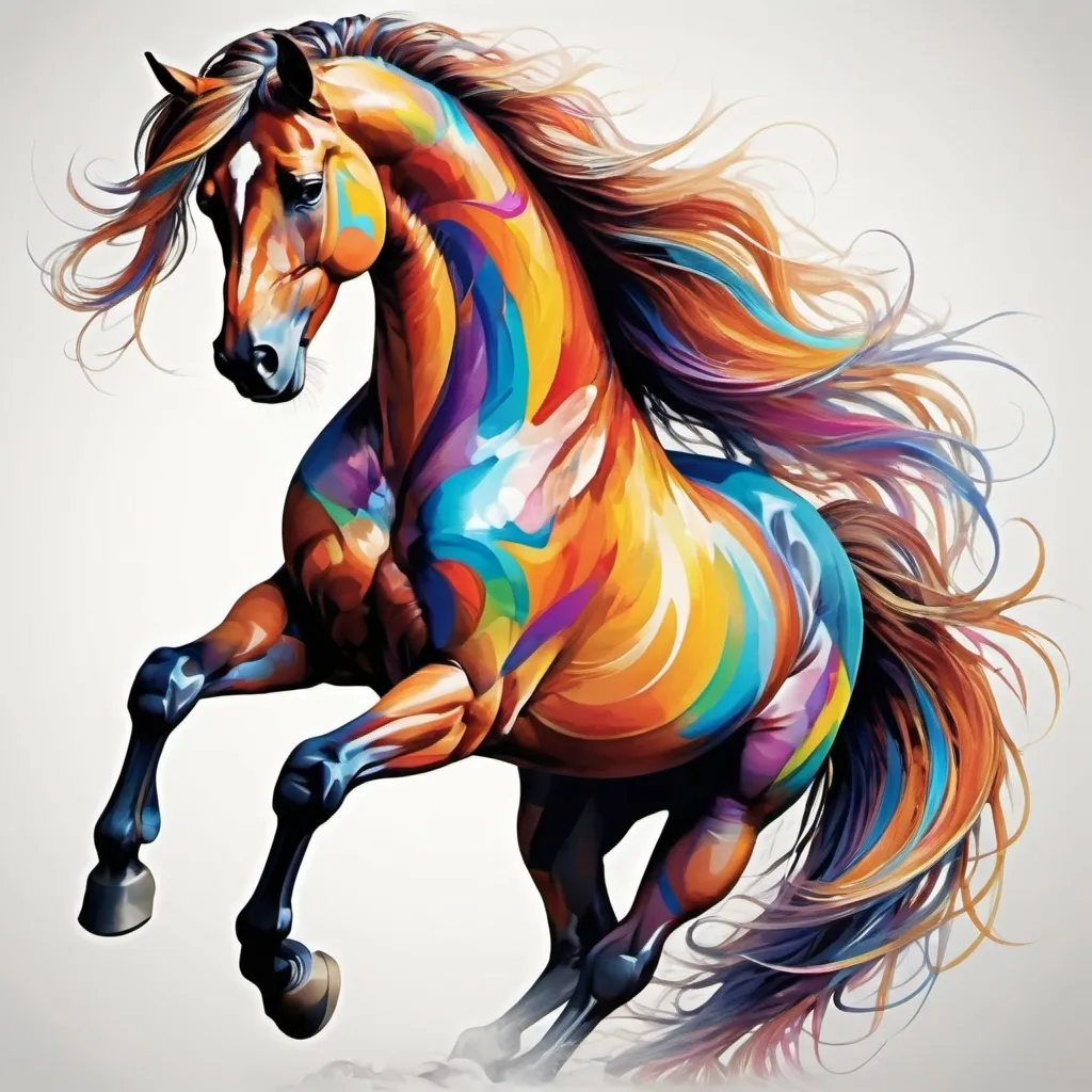 Prompt: multicolour horse
