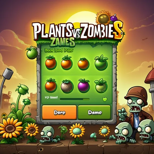 Prompt: Progress bar in the style of the game 
Plants vs. Zombies. 
