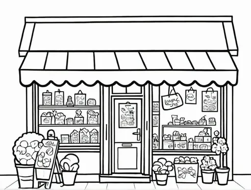 Prompt: Simple image of small shop to put it in my profile picture .... i want it attractive ... make it simple and clear