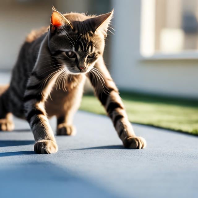 Prompt: A cat doing push-ups