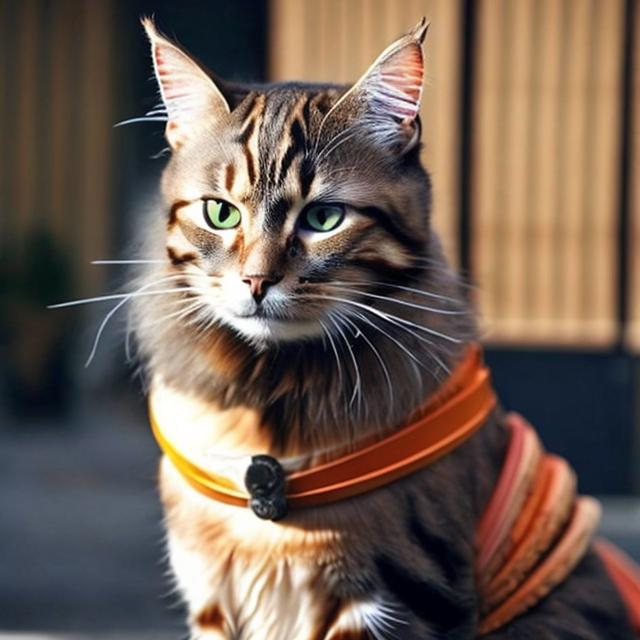 Prompt: A cat that trained 5 years to become a samurai/vigilante