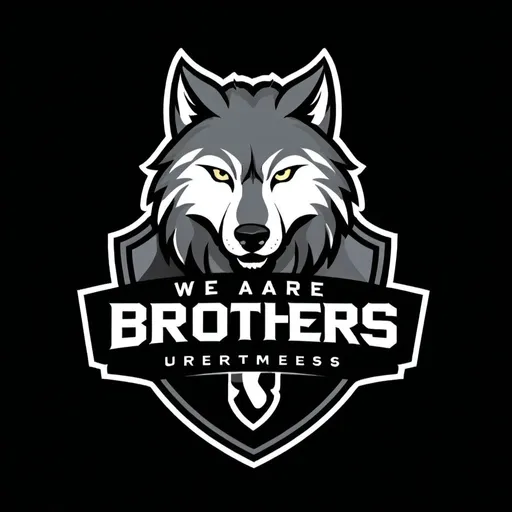 Prompt: Please design me an esport logo with a wolf underneath named we are brothers