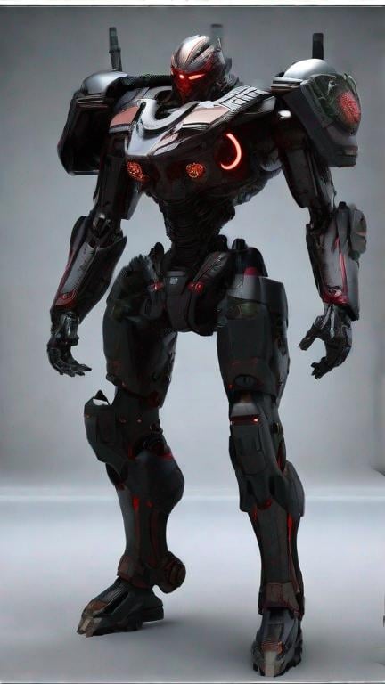 Prompt: Photorealistic, full-body rendering, Tyrant zombie biological weapon from Resident Evil movie, ultra-detailed, front camera angle, exhibiting an imposing, herculean physique with decomposing, mech with a menacing and formidable appearance, dark and shadowy color scheme, armored, piercing red-fire glowing eyes, intricate mechanical design, high-resolution image capturing the complex fusion of human and machine, sickly grey, emphasizing the nightmarish and formidable presence, skin, and a muscular right-arm adorned with a formidable eye and a colossal clawed hand, depicted in a spectrum of ashen grays  