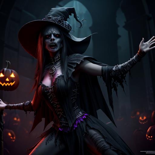 Prompt: Best Detailed, extremely detailed 8k wallpaper),a medium shot photo of a fearful necromancer while dance the hiphop, intricate, high detail, dramatic, spooky, halloween, scary, fantasy, mystical, scary, fantasy, featured on artstation, 8k