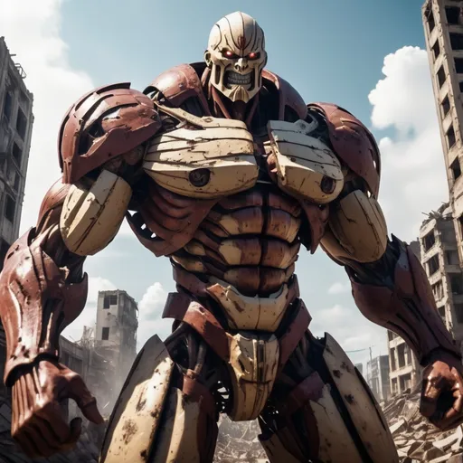 Prompt: Imagine a dynamic scene in the Anime style featuring the Armored Titan from the Attack on Titan movie. The camera shot is a medium shot, capturing the powerful presence of the Armored Titan. The lens used is EE 70mm, emphasizing the details of its armored body.


The Armored Titan stands amidst the ruins of a war-torn city, showcasing a post-apocalyptic environment. The vibrant colors of the scene add a sense of intensity and drama. The Armored Titan's metallic armor reflects the sunlight, creating a stunning visual effect.


The scene is rendered in 4K resolution, utilizing advanced 3D rendering techniques to achieve a photorealistic and highly detailed depiction. The Armored Titan is depicted with meticulous attention to detail, showcasing every intricacy of its armor plating and muscular physique.


The overall atmosphere of the scene is enhanced by the use of HDR (High Dynamic Range) technology, which brings out the rich contrasts and vibrant colors. The Armored Titan's imposing presence dominates the frame, evoking a sense of awe and power.


The Anime style prompt captures the essence of the Armored Titan from Attack on Titan movie, blending the unique art style of the anime with the realism and detail of professional 3D rendering.