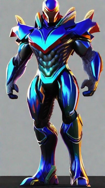 Prompt: Aliens-like superhero with shiny, mechanized armor and a cape, superhero, animal, armor, cape, heroic pose, marvel style, comic book, digital art, vivid colors, details, octane rendering, 8k, (Marvel Comics)