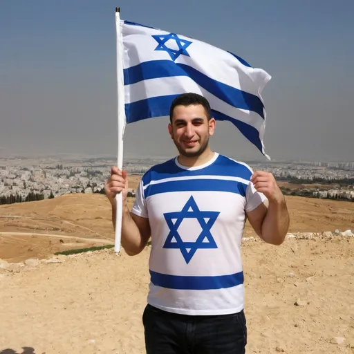 Prompt: Lior soorin With Israel flag
