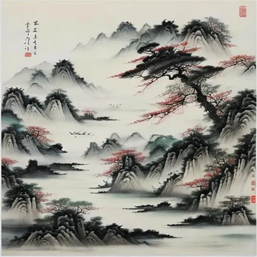 Prompt: Levander, Chinese painting water,colour 