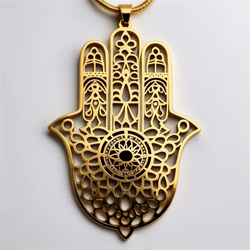 Prompt: Hamsa silhouette gold with rectangle in the middle 