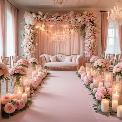 Prompt: (wedding planning), elegant and classy, happy atmosphere, romantic settings, soft pinks and pastels, warm lighting, detailed wedding elements, flowers and decorations, organizing documents and invitations, luxurious venue backgrounds, inspirational mood board, high quality, 4K, ultra-detailed.