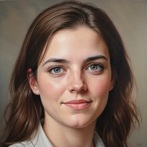 Prompt: Realistic portrait of Lisa Brennan Jobs at 18, oil painting, detailed facial features, high resolution, soft lighting, natural colors, detailed eyes and expression, soft tones, classic art style, professional, realistic, youthful, detailed portrait