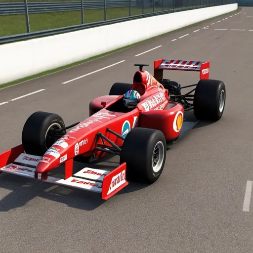 Prompt: Create a abandoned 2000's championship winning formula 
1 car