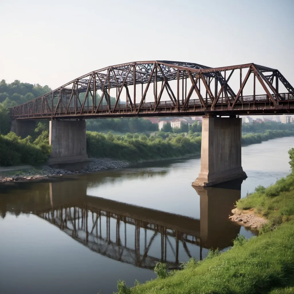 Prompt: I want to design a steel bridge across the river