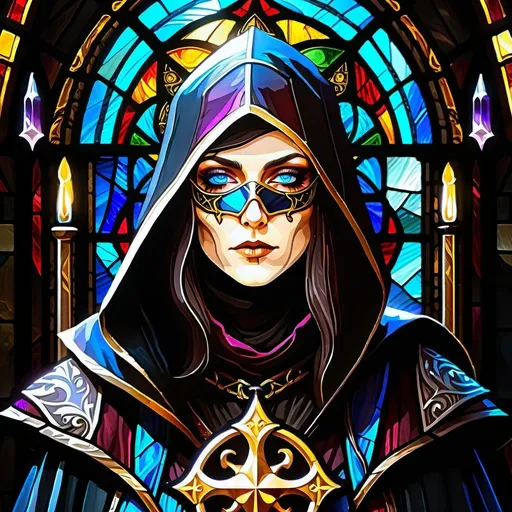 Prompt: Necromantian and alcoholic pirat nun, dark nun, pirat nun, scar, eye patch, pirat, necromantic atmosphere, mystical and otherworldly atmosphere, drape and detailed fabrics with linen texture, intense and focused gaze, high-quality, highres, detailed, fantasy art, post-apocalyptic, mystical atmosphere, intense gaze, video game, Skyrim style, lord of the rings style, Magic the gathering style, Wayne Reynolds style, Marc Tedin style, Carl Critchlow style, Ilse Gort style