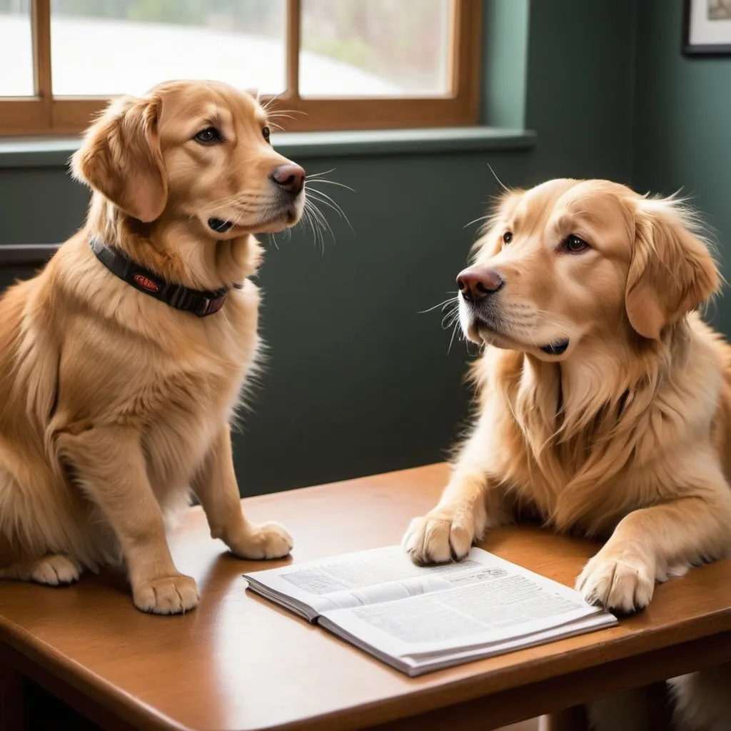 Prompt: g their own unique skills and personality traits to the table, they embark on hilarious and heartwarming adventures together.

The tabby cat, let's call her Whiskers, would be the fearless leader of the group, always ready to pounce into action and lead the team into adventure. The golden retriever, named Buddy, would be the loyal sidekick, using his keen sense of smell and unwavering determination to help the team succeed.