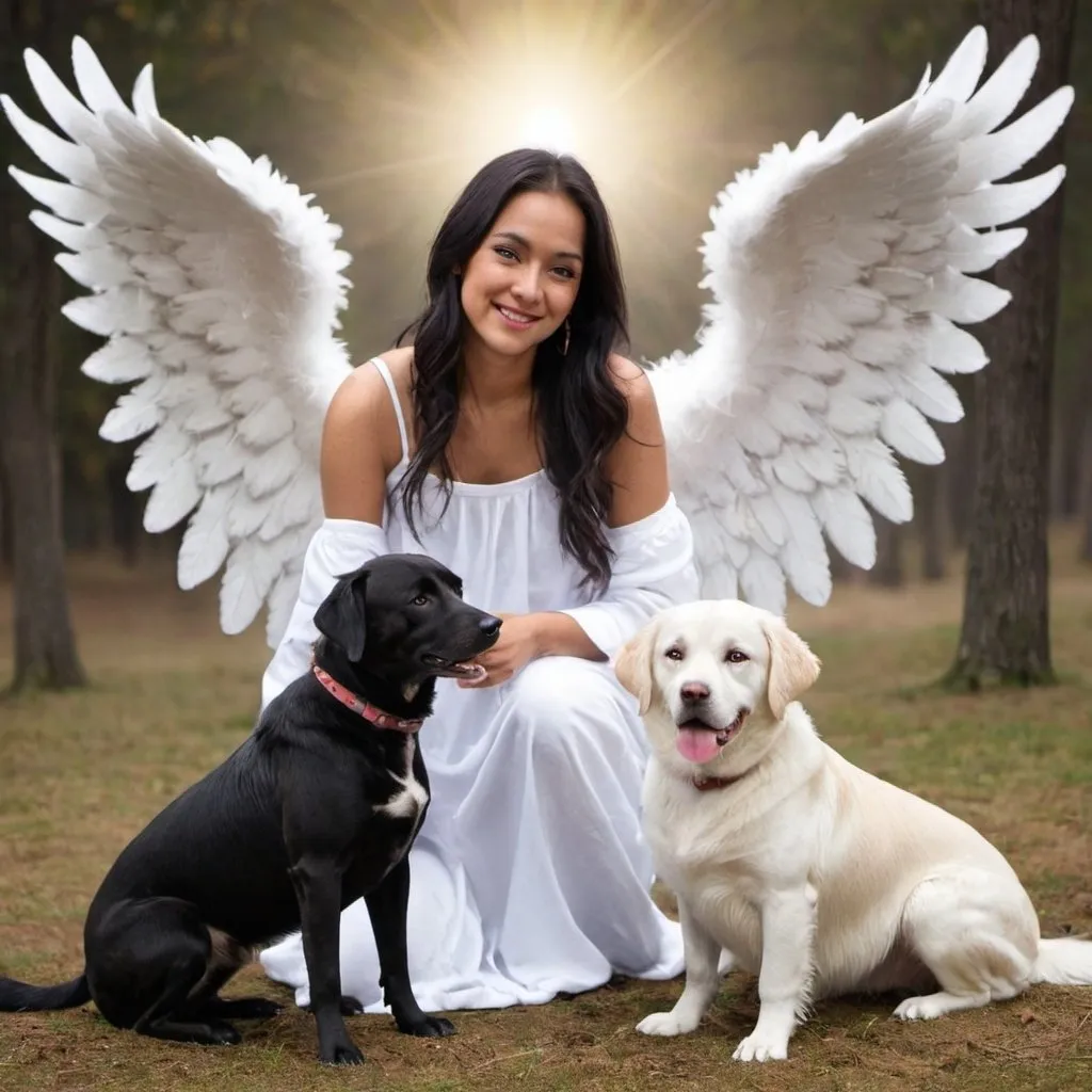 Prompt: Dogs with angel