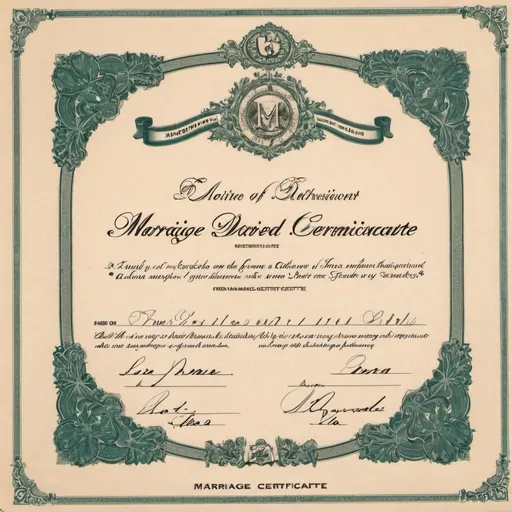 Prompt: A marriage certificate