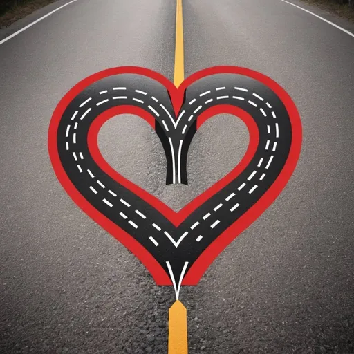 Prompt: A heart intertwined with a road
Logo
Art