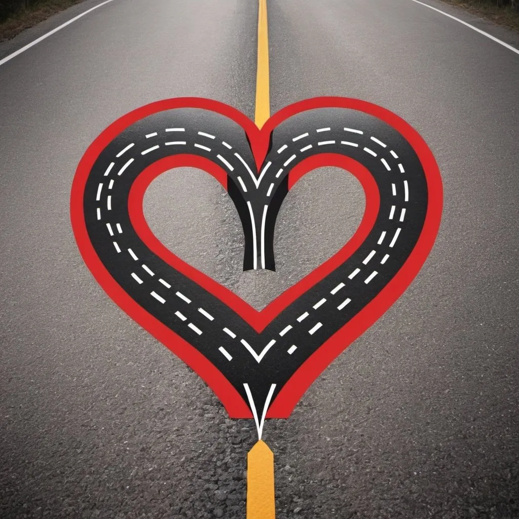 Prompt: A heart intertwined with a road
Logo
Art