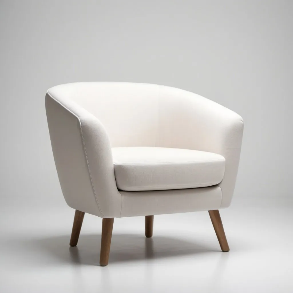Prompt: a soft modern chair on a white background, without other objects