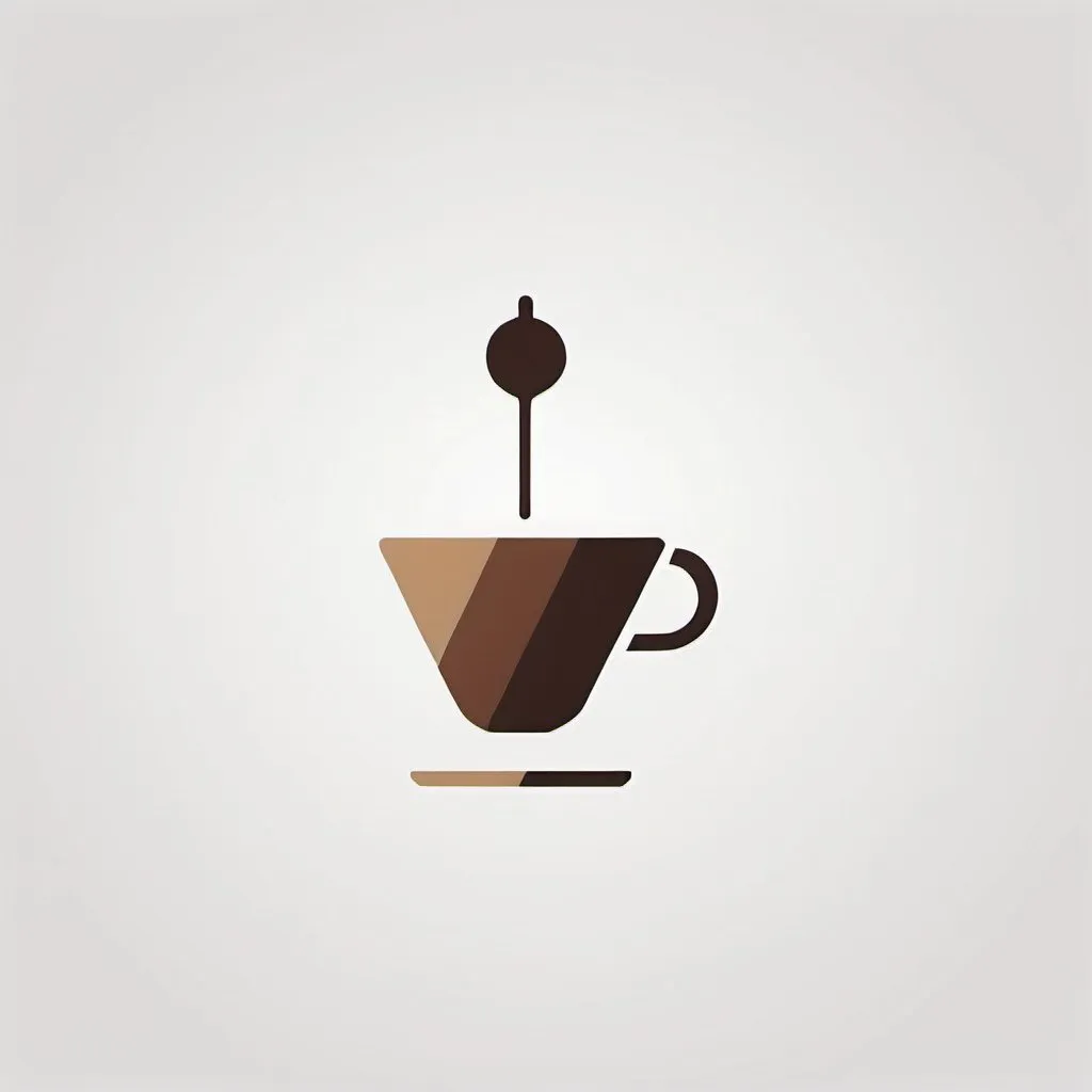 Prompt: 2 tone minimal coffee dripper logo without text and a white background