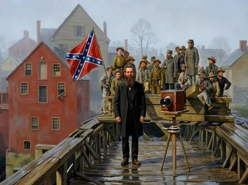 Prompt: Remove snow from this image, but keep the image winter with cold, wet, light fog appearance..