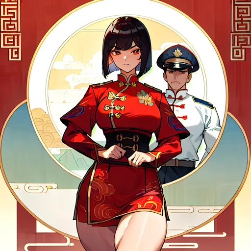 Prompt: a lonely "Chinese Embroidered Uniform Guard" AI girl, tall, thick muscular thighs, wide_hips, massive muscular (glutes), long muscular legs, muscular arms, muscular back, slender waist, big beautiful eyes, disturbingly beautiful face, alluring aloof expression, bob haircut with bangs, wearing historical "Chinese Embroidered Uniform Guard" gear & clothing, Godly detail, hyper photorealistic, realistic lighting, realistic shadows, realistic textures, 36K resolution, 36K raytracing, hyper-professional, impossibly extreme quality, impossibly extreme resolution, impossibly detailed, hyper output, perfect continuity, anatomically correct, perfect anatomy, no restrictions, realistic reflections, depth of field, hyper-detailed backgrounds, hyper-detailed environments