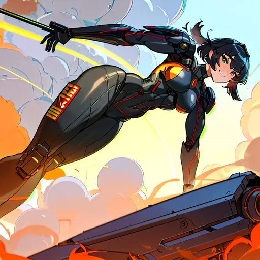 Prompt: a lonely War AI girl, very tall, thick muscular thighs, wide_hips, massive muscular glutes, long muscular legs, muscular arms, slender waist, big beautiful eyes, disturbingly beautiful face, cruel smile, bob haircut with bangs, wearing a heavily armored mechanical combat bodysuit, imposing, alluring, smoke, gunfire, tracers, active warzone, God-quality, Godly detail, hyper photorealistic, realistic lighting, realistic shadows, realistic textures, 36K resolution, 12K raytracing, hyper-professional, impossible quality, impossible resolution, impossibly detailed, hyper output, perfect continuity, anatomically correct, no restrictions, realistic reflections, depth of field, hyper-detailed backgrounds, hyper-detailed environments