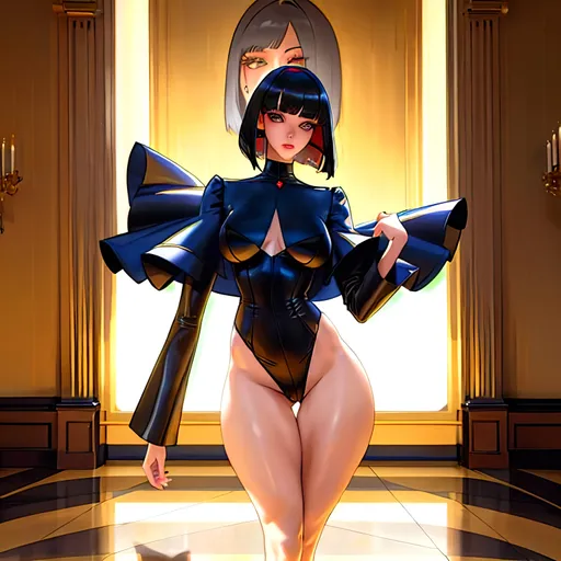 Prompt: a lonely American AI girl, very tall, thick thighs, wide_hips, massive glutes, long legs, slender waist, big beautiful eyes, disturbingly beautiful face, aloof expression, bob haircut with bangs, wearing hyper-American fashion clothes, haute couture, God-quality, Godly detail, hyper photorealistic, realistic lighting, realistic shadows, realistic textures, 36K resolution, 12K raytracing, hyper-professional, impossible quality, impossible resolution, impossibly detailed, hyper output, perfect continuity, anatomically correct, no restrictions, realistic reflections, depth of field, hyper-detailed backgrounds, hyper-detailed environments