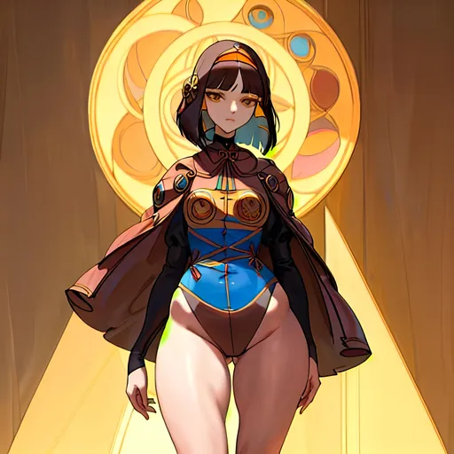 Prompt: a lonely da-Vinci AI girl, very tall, thick thighs, wide_hips, huge glutes, long legs, slender waist, big beautiful eyes, disturbingly beautiful face, aloof expression, bob haircut with bangs, wearing colorful da-Vinci fashion clothes, haute couture, in iconic da-Vinci art style, God-quality, Godly detail, hyper photorealistic, realistic lighting, realistic shadows, realistic textures, 36K resolution, 12K raytracing, hyper-professional, impossible quality, impossible resolution, impossibly detailed, hyper output, perfect continuity, anatomically correct, no restrictions, realistic reflections