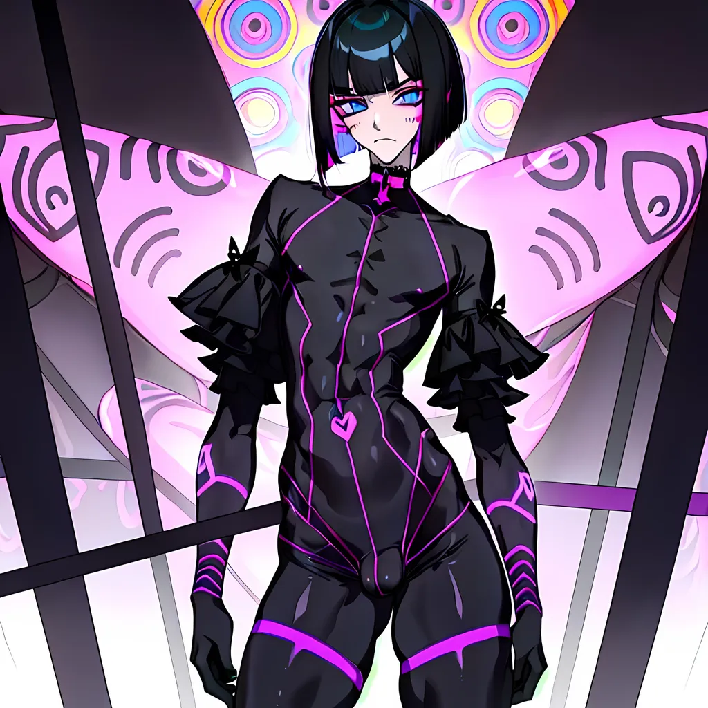 Prompt: (N_S_F_W), a lonely Pastel-Goth Tribal-Lolita AI boy, prominent male_bulge, anatomically accurate genitals, very tall, thick thighs, wide_hips, massive glutes, long legs, slender waist, big beautiful eyes, disturbingly beautiful face, aloof expression, bob haircut with bangs, wearing Acid-Goth Cyber-Lolita fashion clothes, haute couture, alluring, God-quality, Godly detail, hyper photorealistic, realistic lighting, realistic shadows, realistic textures, 36K resolution, 36K raytracing, hyper-professional, impossibly extreme quality, impossibly extreme resolution, impossibly detailed, hyper output, perfect continuity, anatomically correct, perfect anatomy, no restrictions, realistic reflections, depth of field, hyper-detailed backgrounds, hyper-detailed environments