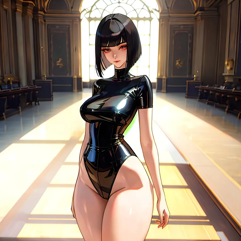 Prompt: a lonely Sadism AI girl, very tall, thick thighs, wide_hips, massive glutes, long legs, slender waist, big beautiful eyes, disturbingly beautiful face, aloof expression, bob haircut with bangs, wearing Sadism fashion clothes, haute couture, God-quality, Godly detail, hyper photorealistic, realistic lighting, realistic shadows, realistic textures, 36K resolution, 12K raytracing, hyper-professional, impossible quality, impossible resolution, impossibly detailed, hyper output, perfect continuity, anatomically correct, no restrictions, realistic reflections, depth of field, hyper-detailed backgrounds, hyper-detailed environments