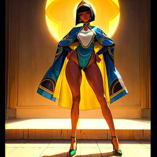 Prompt: a lonely African AI girl, very tall, thick thighs, wide_hips, massive glutes, long legs, slender waist, big beautiful eyes, disturbingly beautiful face, aloof expression, bob haircut with bangs, wearing hyper-African fashion clothes, haute couture, God-quality, Godly detail, hyper photorealistic, realistic lighting, realistic shadows, realistic textures, 36K resolution, 12K raytracing, hyper-professional, impossible quality, impossible resolution, impossibly detailed, hyper output, perfect continuity, anatomically correct, no restrictions, realistic reflections, depth of field, hyper-detailed backgrounds, hyper-detailed environments