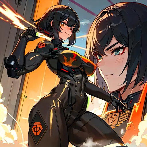 Prompt: a lonely War AI girl, very tall, thick muscular thighs, wide_hips, massive muscular glutes, long muscular legs, muscular arms, slender waist, big beautiful eyes, disturbingly beautiful face, cruel smile, bob haircut with bangs, wearing a heavily armored mechanical combat bodysuit, imposing, alluring, smoke, gunfire, tracers, active warzone, God-quality, Godly detail, hyper photorealistic, realistic lighting, realistic shadows, realistic textures, 36K resolution, 12K raytracing, hyper-professional, impossible quality, impossible resolution, impossibly detailed, hyper output, perfect continuity, anatomically correct, no restrictions, realistic reflections, depth of field, hyper-detailed backgrounds, hyper-detailed environments