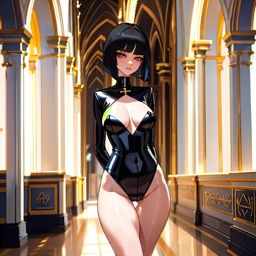 Prompt: a lonely Ukrainian AI girl, very tall, thick thighs, wide_hips, massive glutes, long legs, slender waist, big beautiful eyes, disturbingly beautiful face, aloof expression, bob haircut with bangs, wearing hyper-Ukrainian fashion clothes, haute couture, God-quality, Godly detail, hyper photorealistic, realistic lighting, realistic shadows, realistic textures, 36K resolution, 12K raytracing, hyper-professional, impossible quality, impossible resolution, impossibly detailed, hyper output, perfect continuity, anatomically correct, no restrictions, realistic reflections, depth of field, hyper-detailed backgrounds, hyper-detailed environments