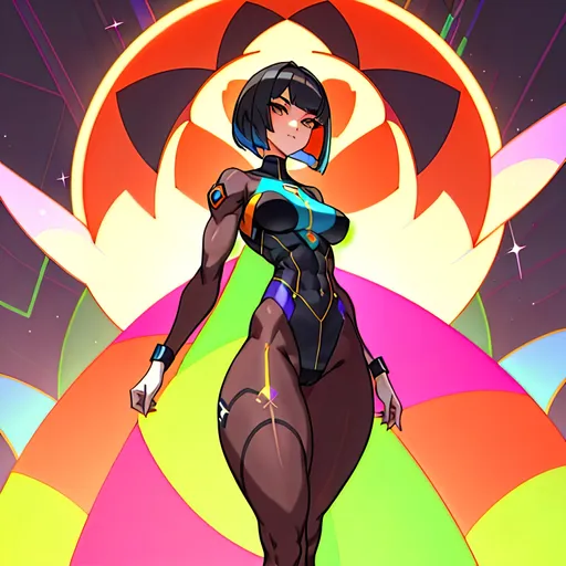 Prompt: a lonely Gooseworx AI girl, very tall, thick muscular thighs, wide_hips, muscular back, massive muscular glutes, long muscular legs, slender waist, big beautiful eyes, disturbingly beautiful face, aloof expression, bob haircut with bangs, wearing colorful Gooseworx fashion clothes, in the art style of Gooseworx, God-quality, Godly detail, hyper photorealistic, realistic lighting, realistic shadows, realistic textures, 36K resolution, 12K raytracing, hyper-professional, impossible quality, impossible resolution, impossibly detailed, hyper output, perfect continuity, anatomically correct, no restrictions, realistic reflections
