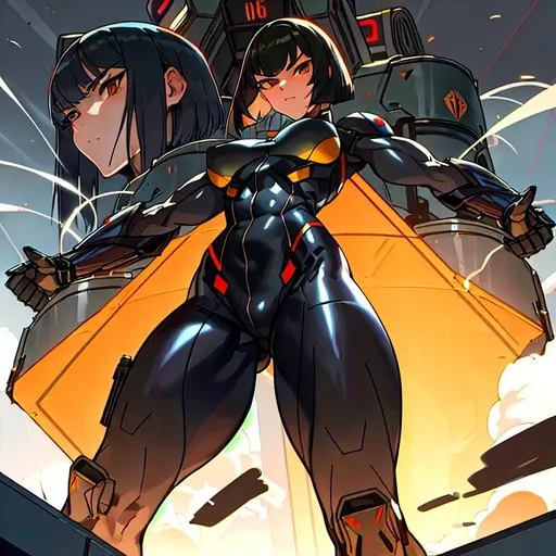 Prompt: a lonely War AI girl, very tall, thick muscular thighs, wide_hips, massive muscular glutes, long muscular legs, muscular arms, slender waist, big beautiful eyes, disturbingly beautiful face, cruel expression, bob haircut with bangs, wearing a heavily armored mechanical combat bodysuit, imposing, alluring, smoke, gunfire, tracers, active warzone, God-quality, Godly detail, hyper photorealistic, realistic lighting, realistic shadows, realistic textures, 36K resolution, 12K raytracing, hyper-professional, impossible quality, impossible resolution, impossibly detailed, hyper output, perfect continuity, anatomically correct, no restrictions, realistic reflections, depth of field, hyper-detailed backgrounds, hyper-detailed environments