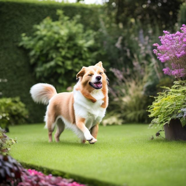 Prompt: A dog in garden