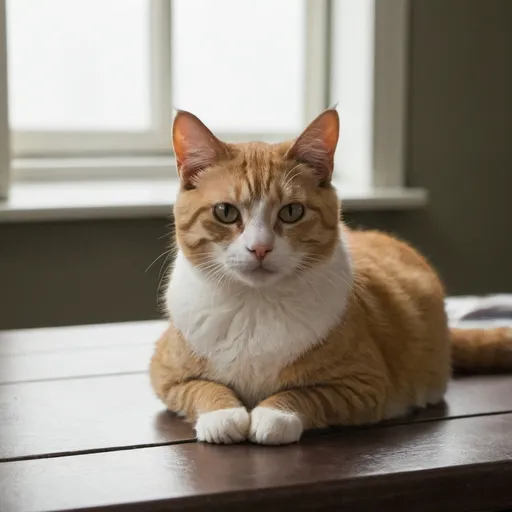 Prompt: a cat siting on a table
