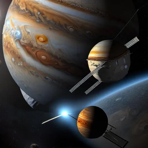 Prompt: Realistic Spacecraft Orbiting Jupiter