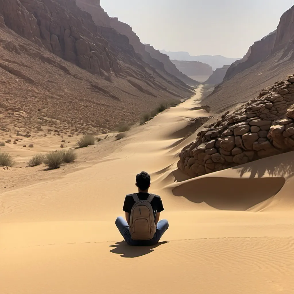 Prompt: Going to the desert is better than sitting idly and not trying