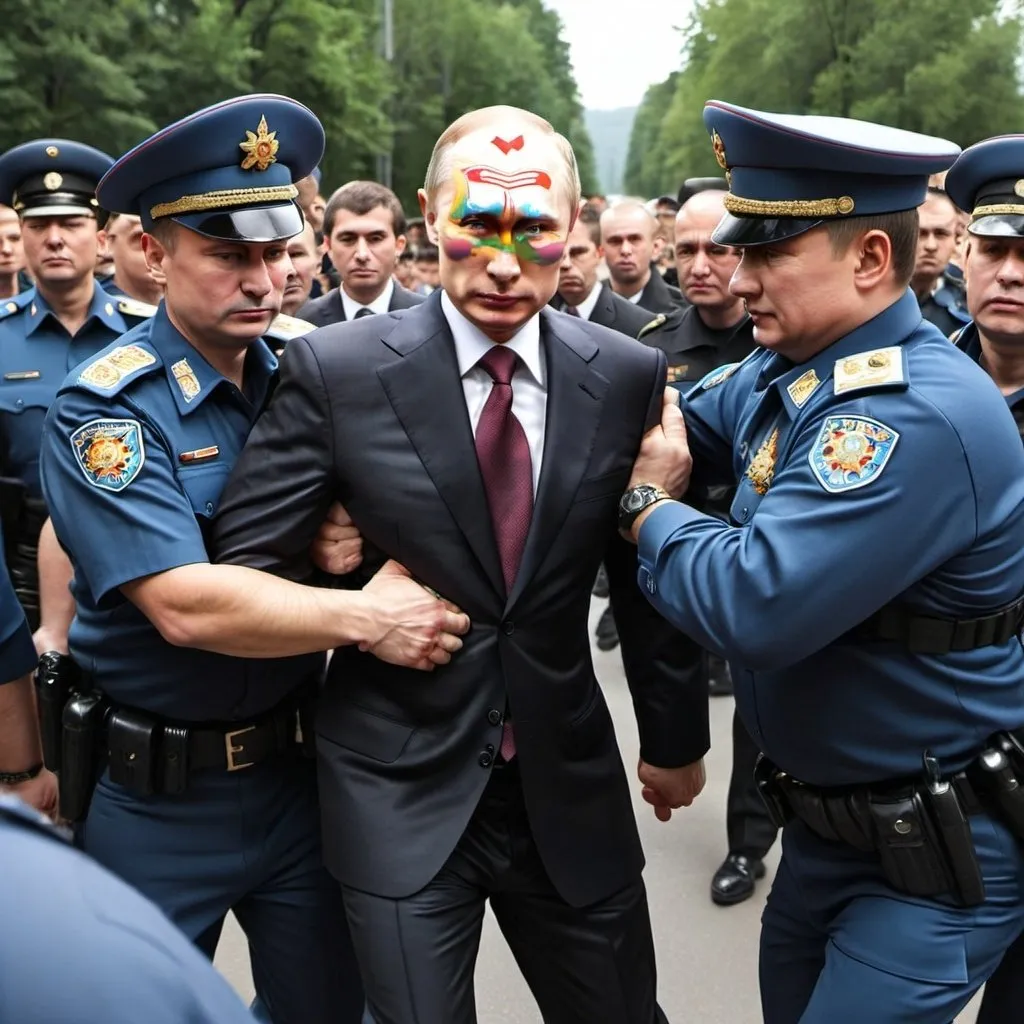 Prompt: Putin getting arrested